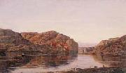 Amaldus Clarin Nielsen Morgen ved Ny-Hellesund oil painting on canvas